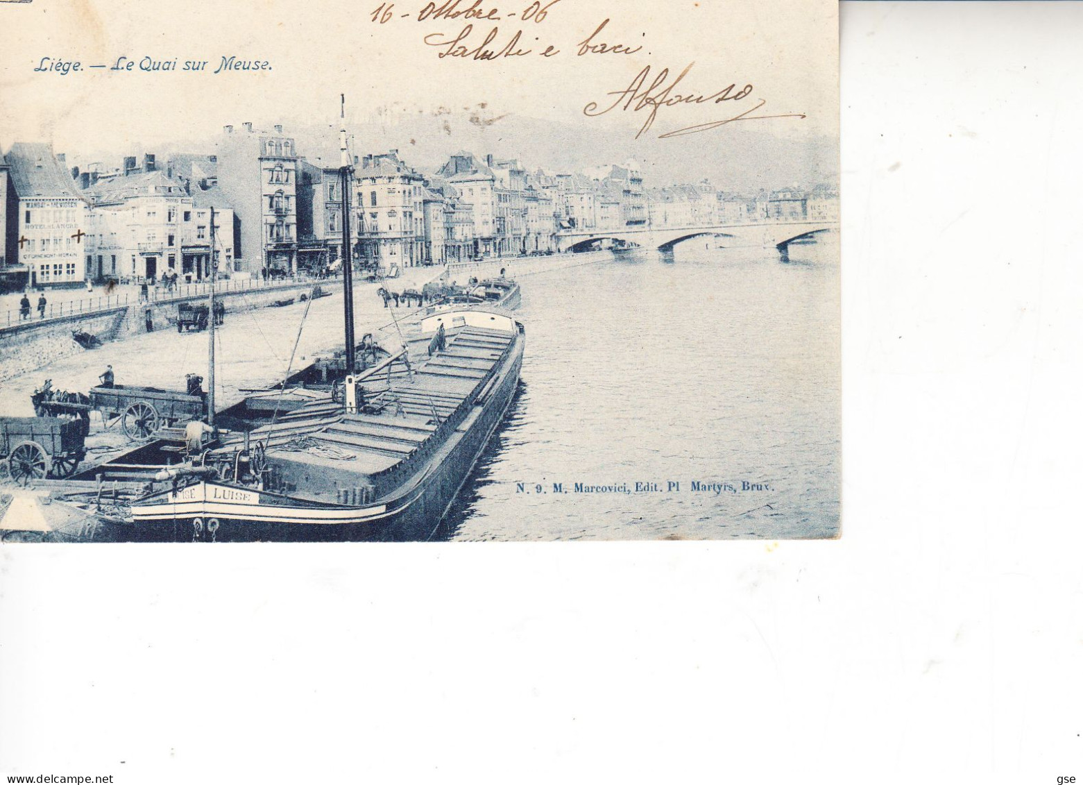BELGIO  1906 -  Liege - Le Quai Sur Meuse - Sonstige & Ohne Zuordnung