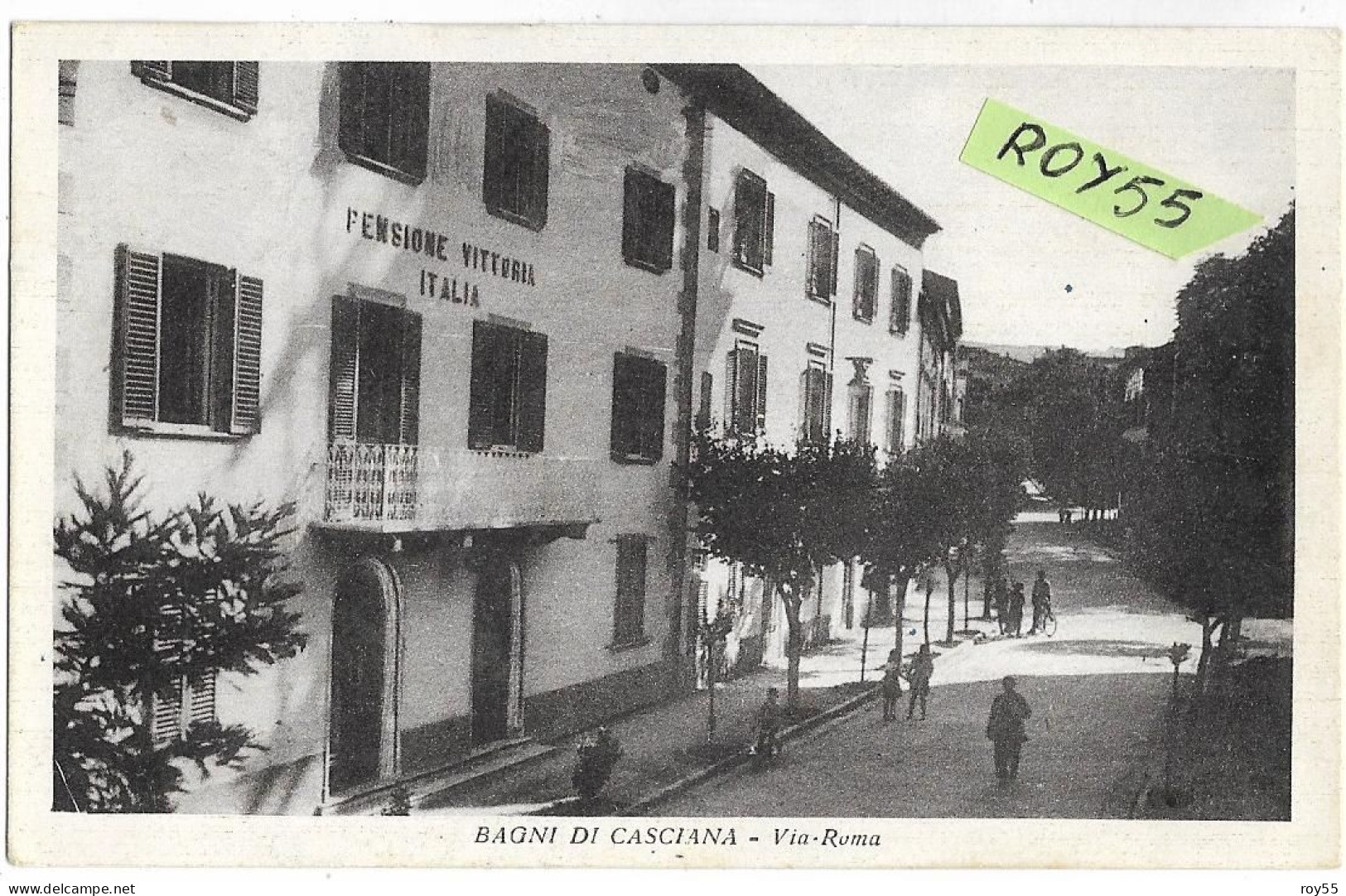 Toscana-pisa-bagni Di Casciana Frazione Di Casciana Terme Lari Veduta Via Roma Hotel Animata Anni 40 (f.piccolo V.retro) - Other & Unclassified