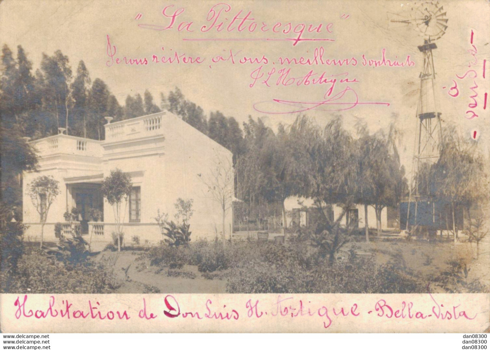 CARTE PHOTO NON IDENTIFIEE REPRESENTANT LA MAISON DE DON LUIS ARTIGUE BELLA VISTA - A Identificar