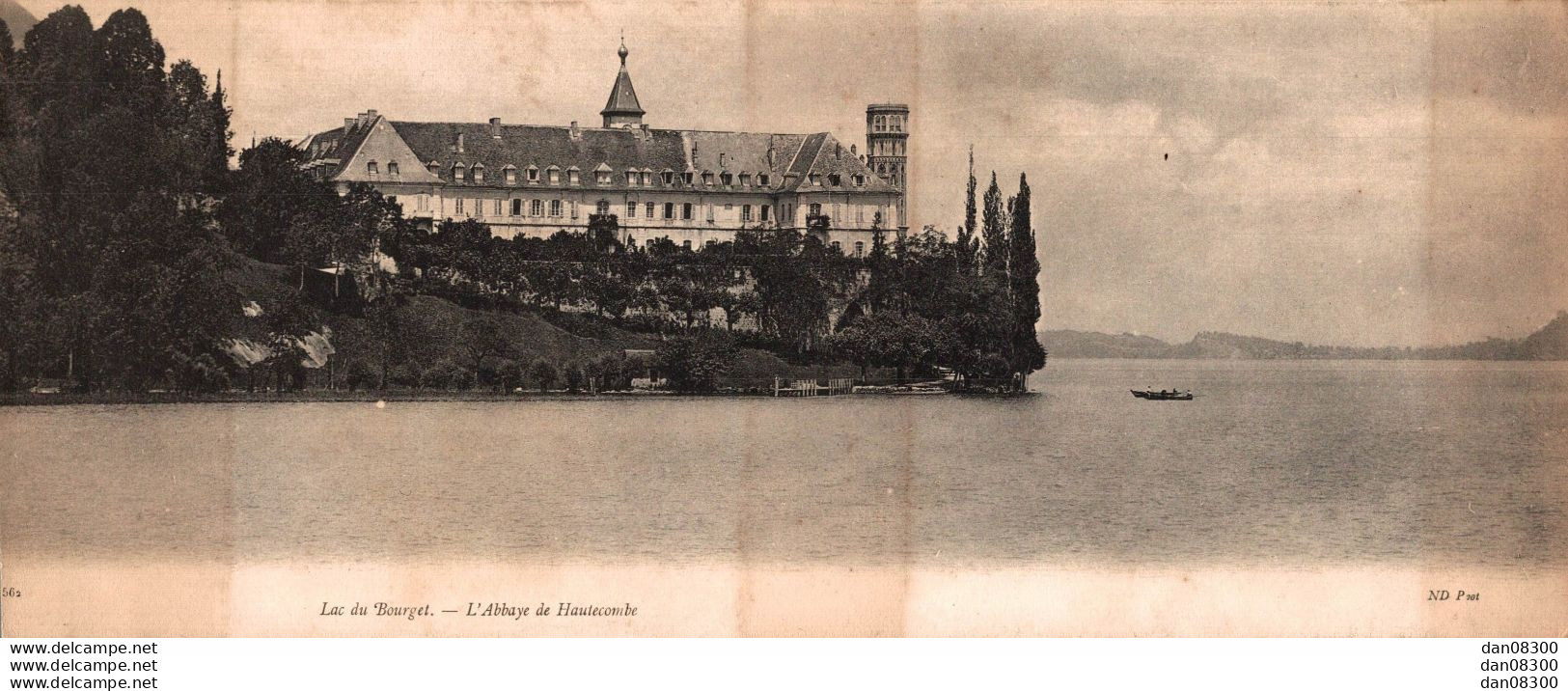 73 LAC DU BOURGET L'ABBAYE DE HAUTECOMBE CARTE PANORAMA DE 11 X 27 CMS - Le Bourget Du Lac