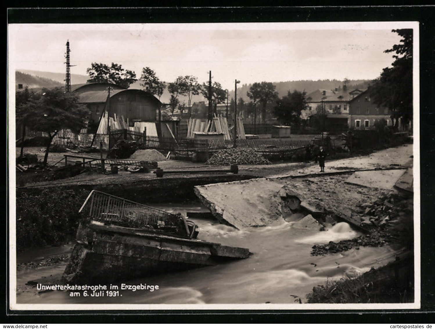 AK Wittichstal, Brückeneinsturz Nach Unwetterkatastrophe Am 6.7.1931  - Inondations