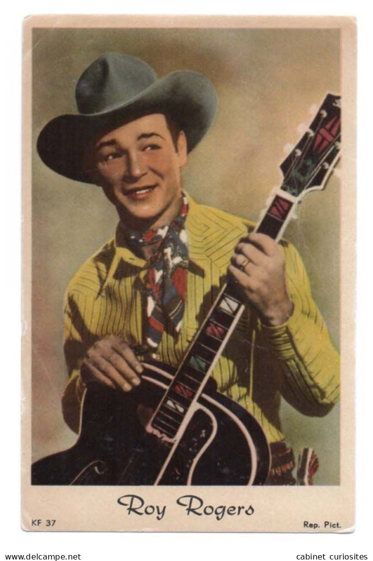 ROY ROGERS - Le Roi Des Cow-boys - Beau Portrait En Couleurs De L'artiste, Avec Sa Guitare - Chanteur De Country  Acteur - Artisti