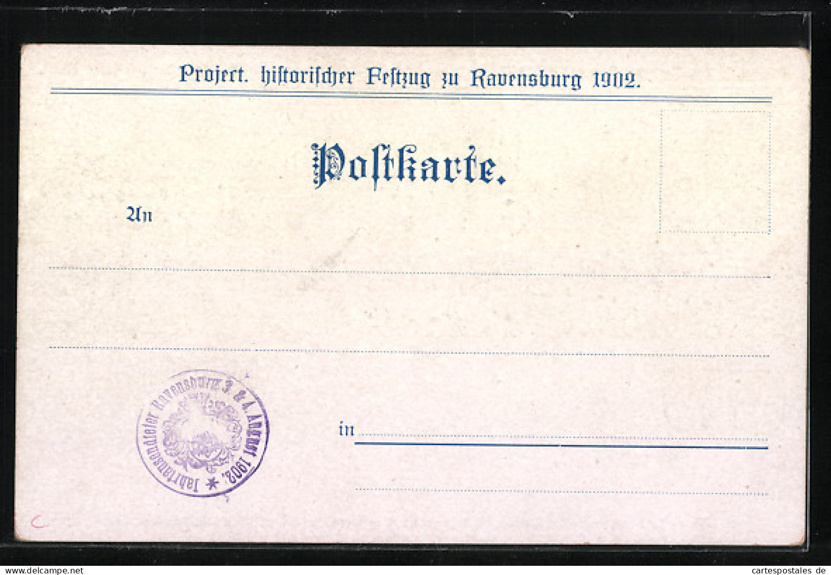 Lithographie Ravensburg, Project. Histor. Festzug 1902, Rauenspurgia Als Reichsstadt, Nr. 9  - Ravensburg