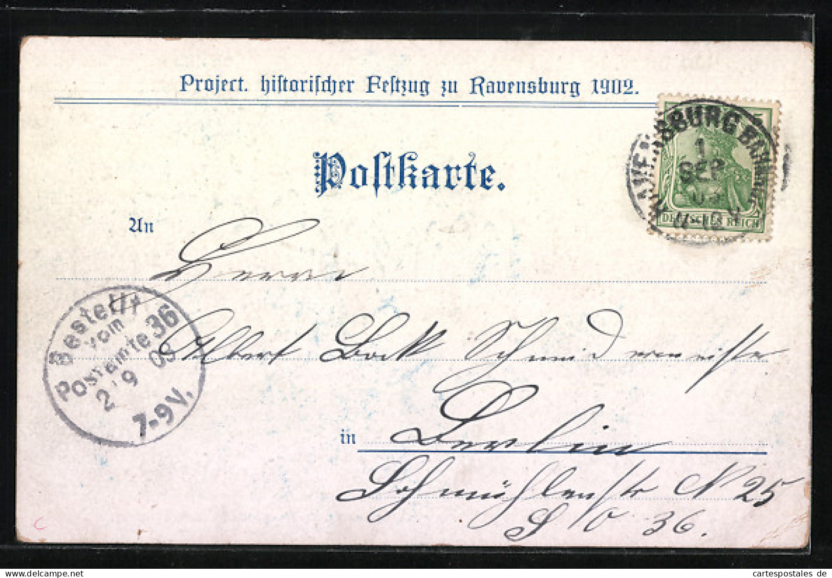 Lithographie Ravensburg, Project. Histor. Festzug 1902, Einführung Des Christentums, Nr. 5  - Ravensburg