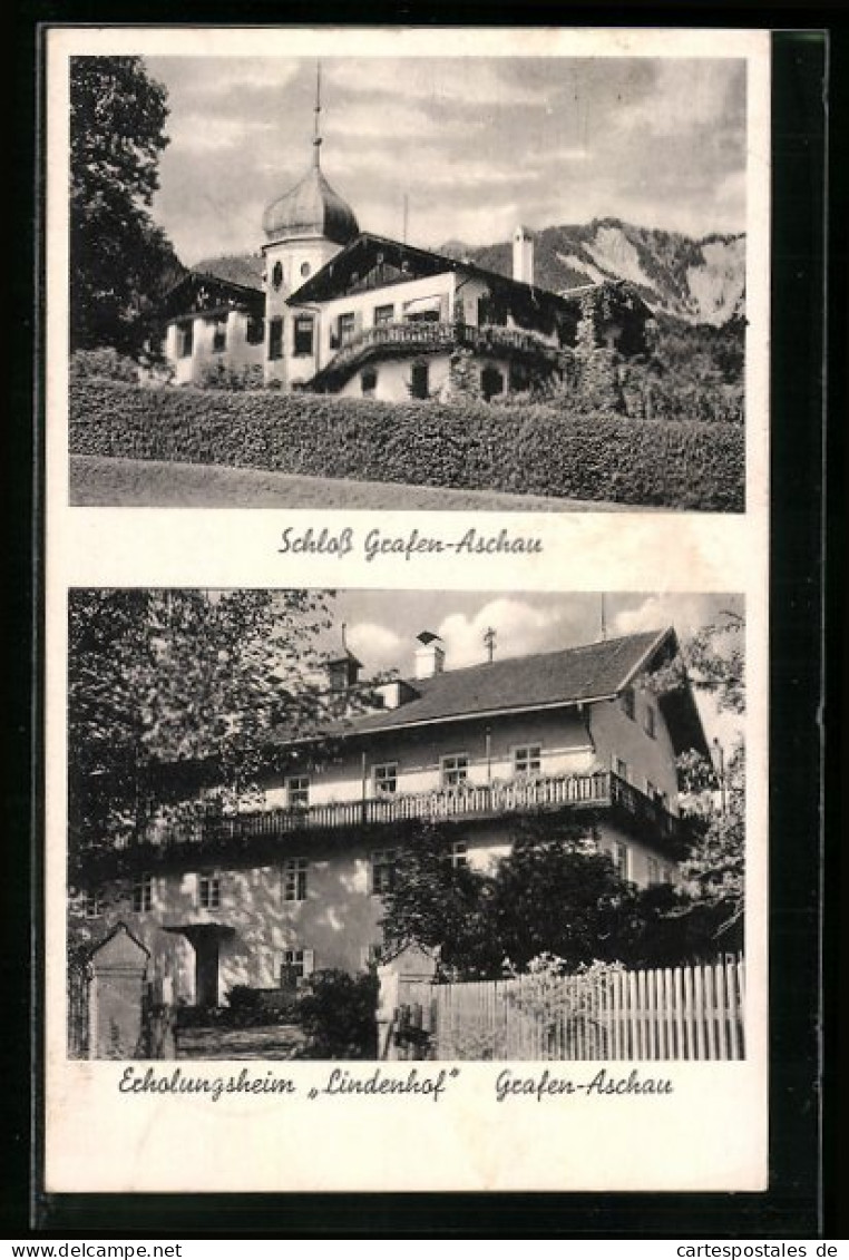 AK Grafen-Aschau, Blick Auf Erholungsheim Lindenhof Und Schloss  - Other & Unclassified