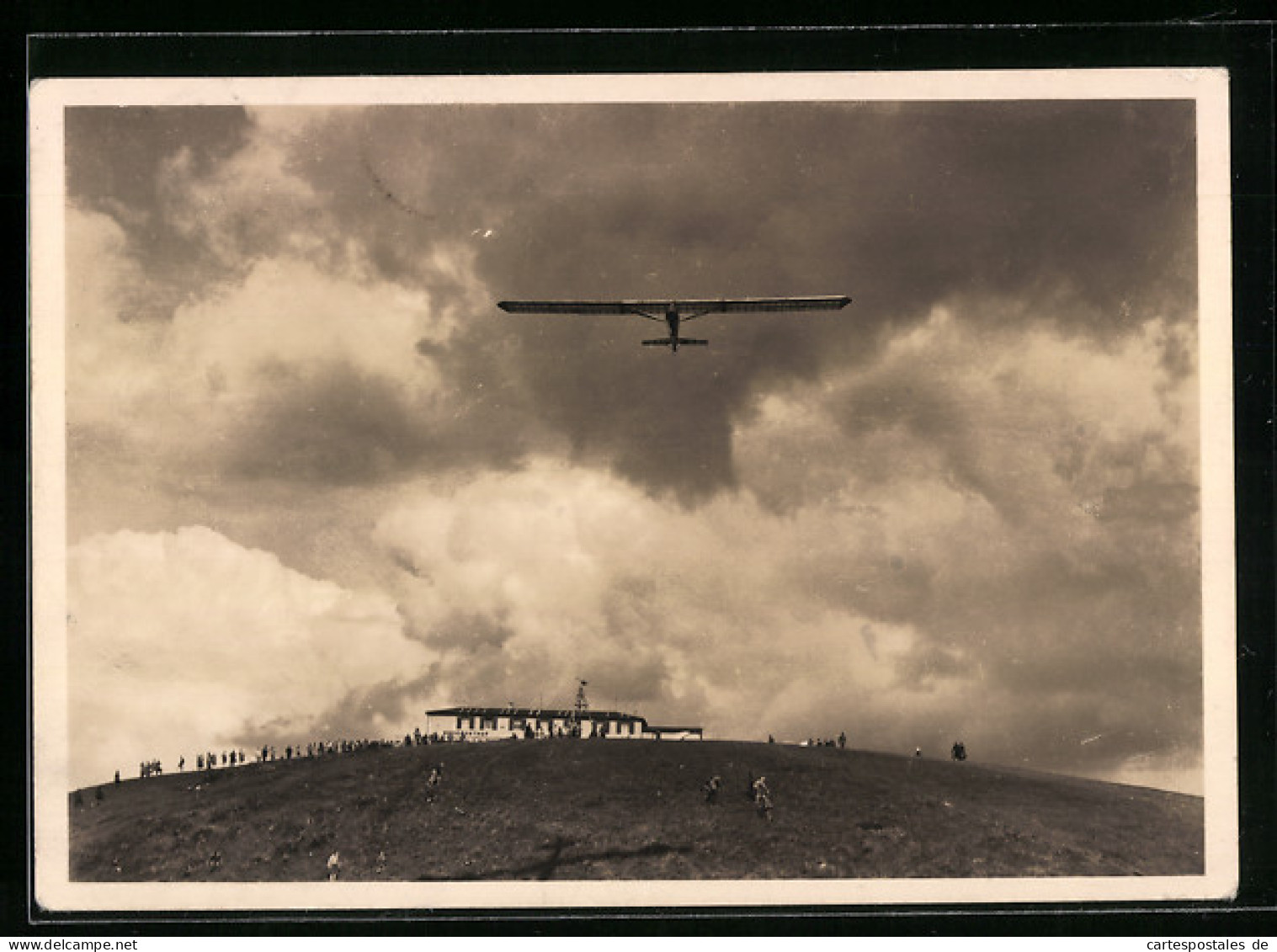 AK Segelflugwettbewerb Auf Der Wasserkuppe, Segelflugzeug Karlsruhe über Der Kuppe  - Sonstige & Ohne Zuordnung