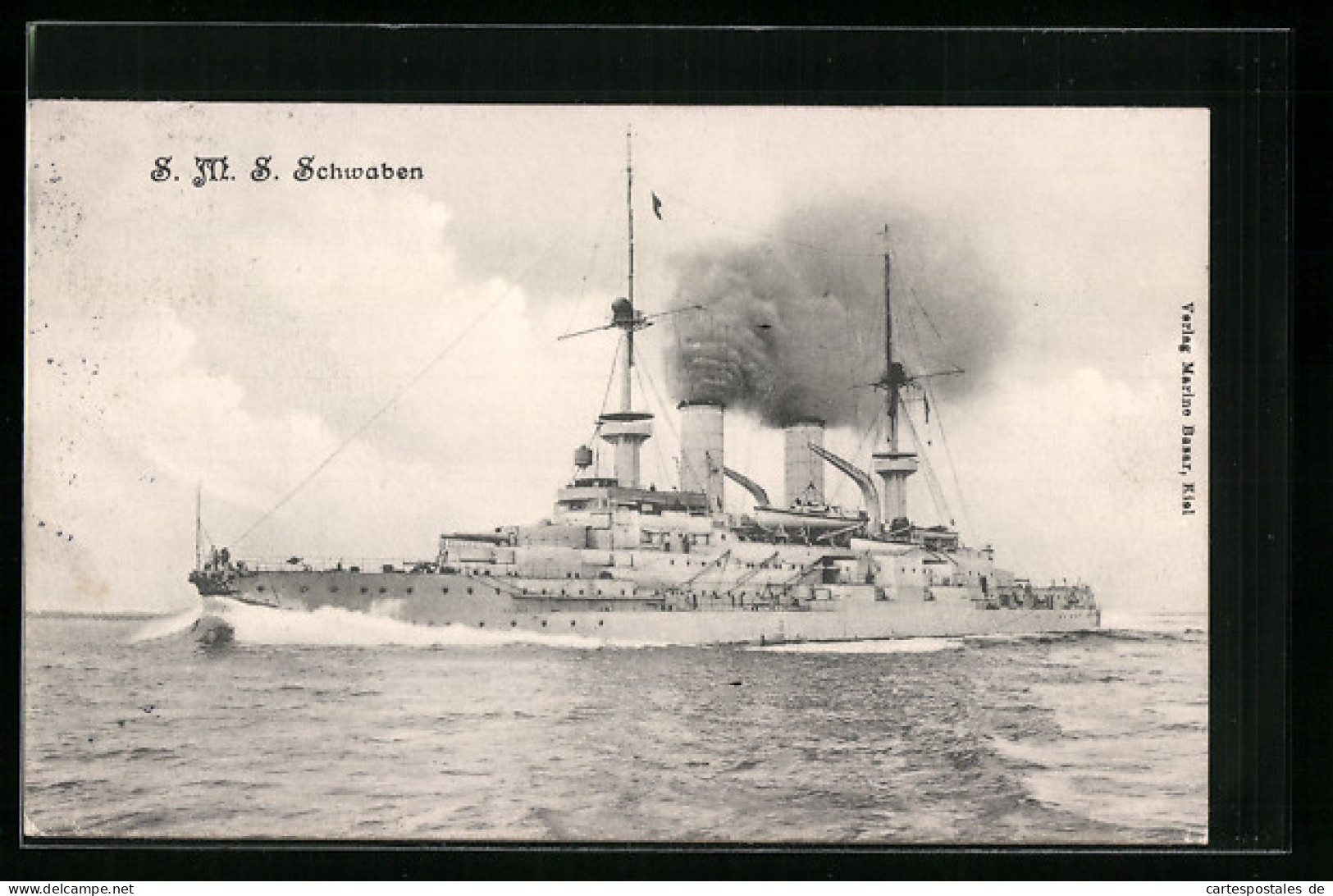 AK Kriegsschiff SMS Schwaben In Fahrt  - Warships