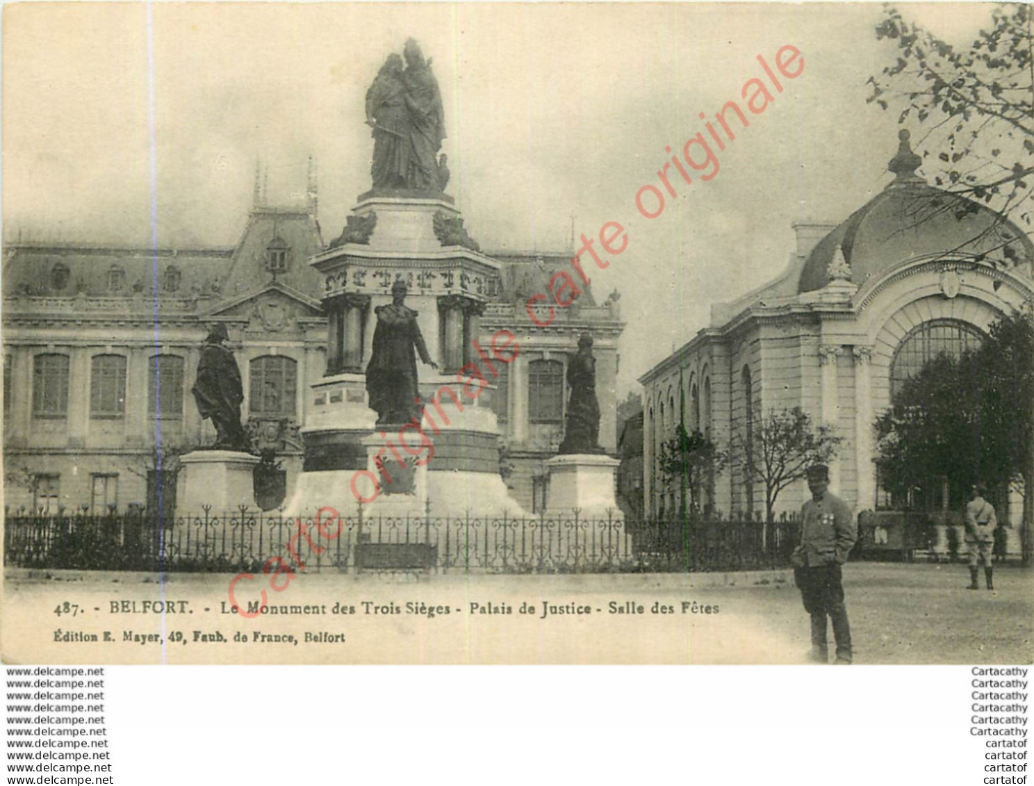 90.  BELFORT .  Le Monument Des Trois Sièges. Palais De Justice . Salle Des Fêtes . - Belfort - City