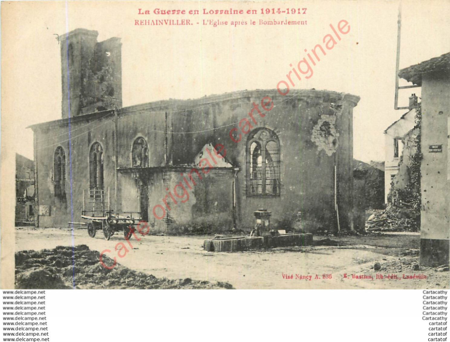 54.   REHAINVILLER .  L'Eglise Après Le Bombardement .  GUERRE En Lorraine 1914 - Autres & Non Classés