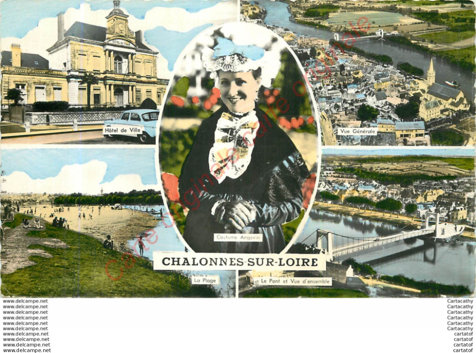 49. CHALONNES SUR LOIRE .  CP Multivues . - Chalonnes Sur Loire