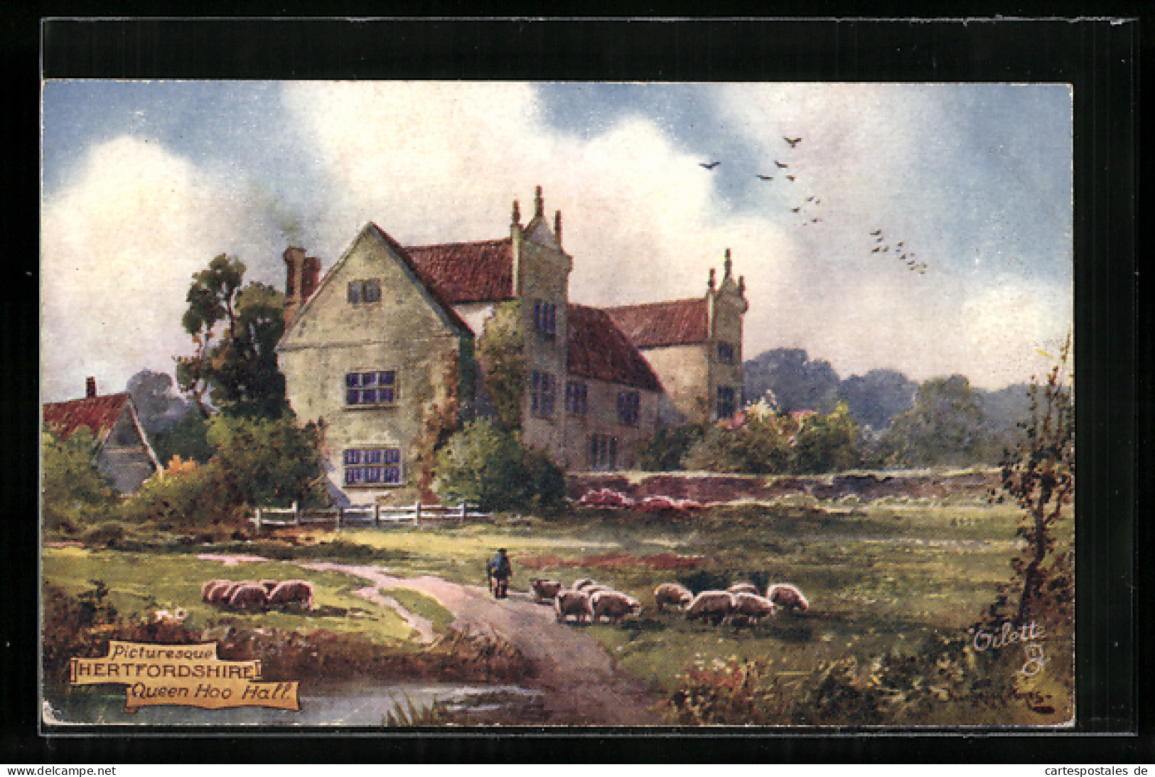 Künstler-AK Raphael Tuck & Sons Nr. 7425: Hertfordshire, Queen Hoo Hall  - Tuck, Raphael