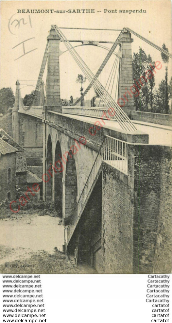 72.  BEAUMONT SUR SARTHE .  Pont Suspendu . - Beaumont Sur Sarthe
