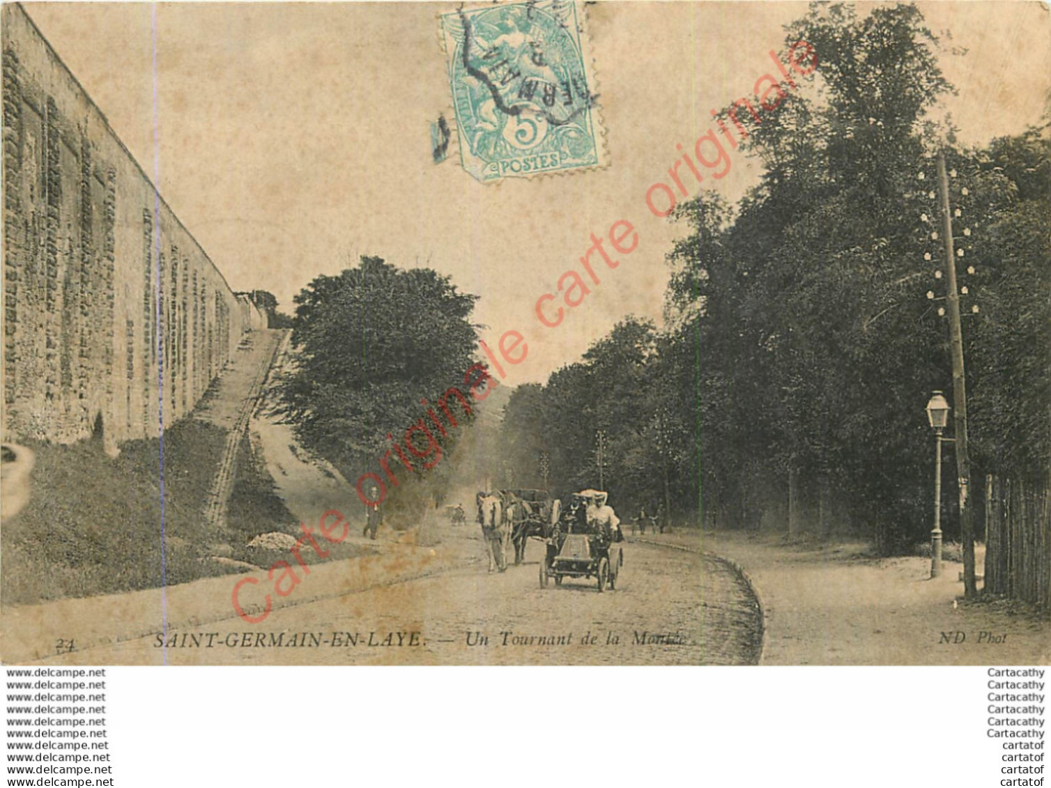 78.  SAINT GERMAIN EN LAYE .   Le Tournant De La Montée .  CPA Animée . - St. Germain En Laye