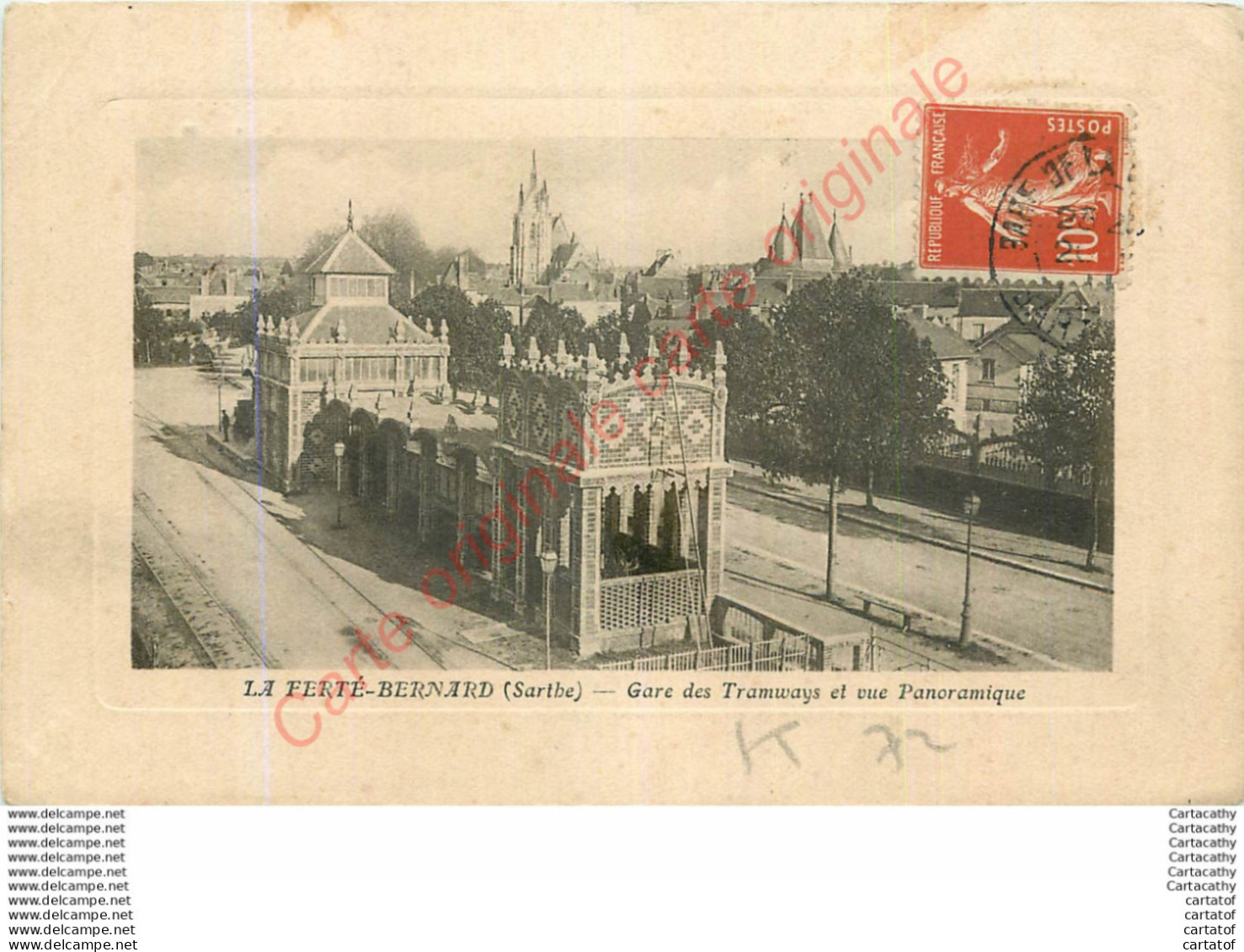 72.  LA FERTE BERNARD .  Gare Des Tramways Et Vue Panoramique . - La Ferte Bernard