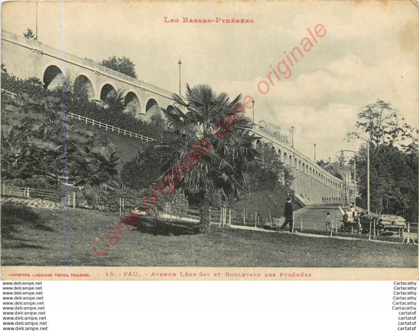 64.  PAU .  Avenue Léon Say Et Boulevard Des Pyrénées. CPA LABOUCHE FRERES TOULOUSE . - Pau