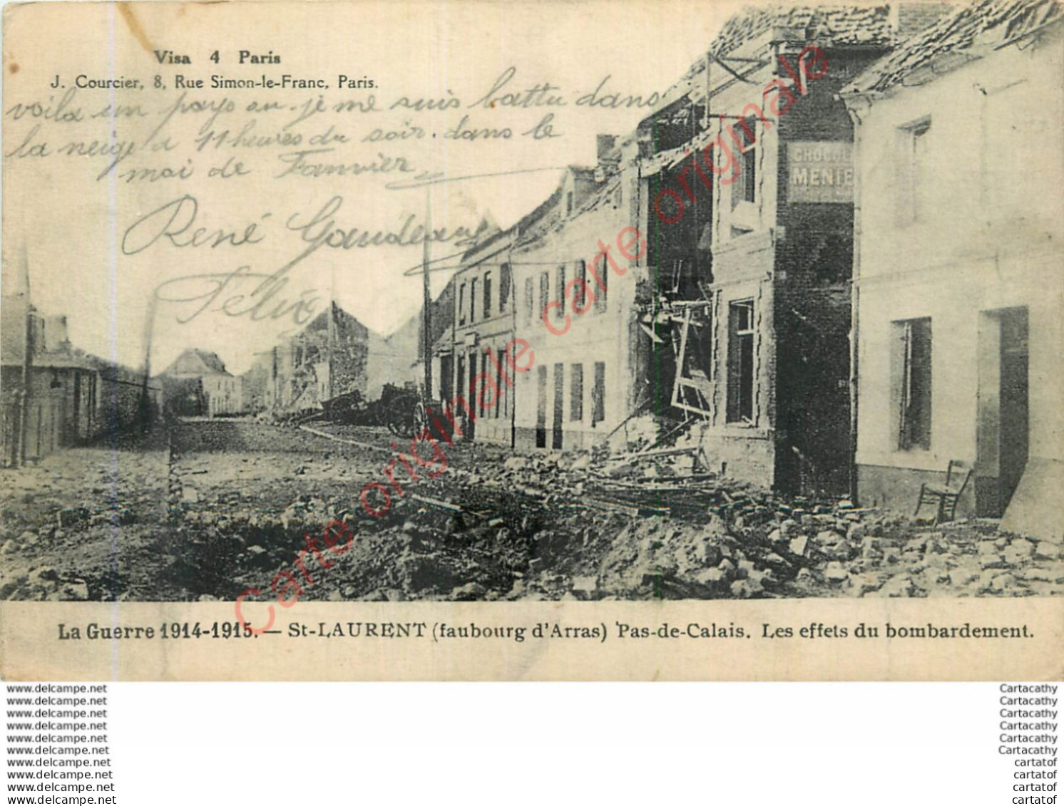 62.  ARRAS .  Faubourg SAINT-LAURENT . Les Effets Du Bombardement . GUERRE 1914 . - Arras