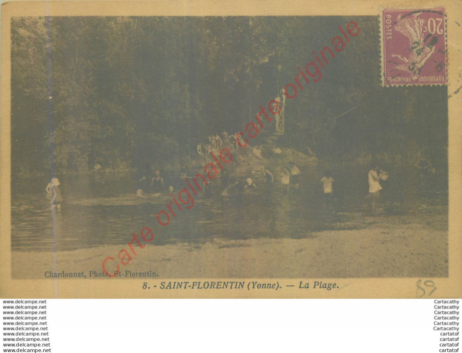 89.  SAINT FLORENTIN .  La Plage .  CPA Animée . - Saint Florentin