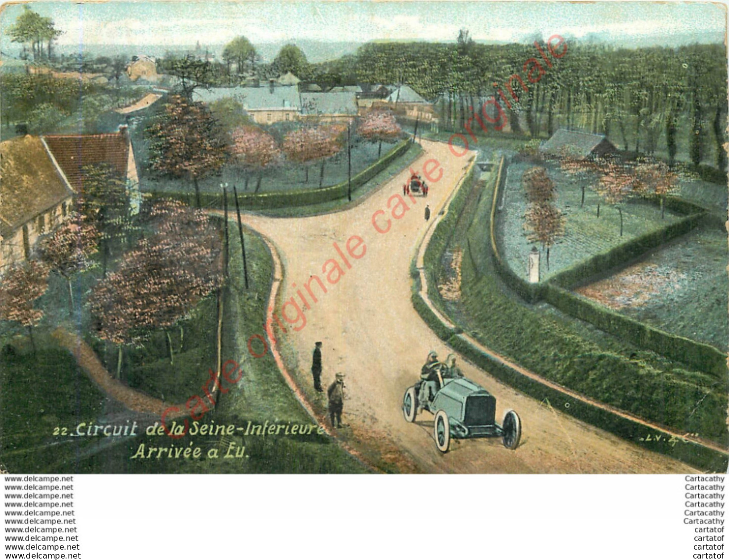 76.  Circuit De La Seine Inférieure .  Arrivée à EU .  ( Course Automobile ) . - Eu