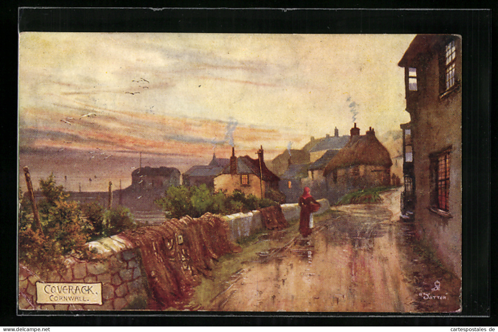 Künstler-AK Raphael Tuck & Sons Nr. 1679: Coverack, Cornwall, Ortspartie  - Tuck, Raphael