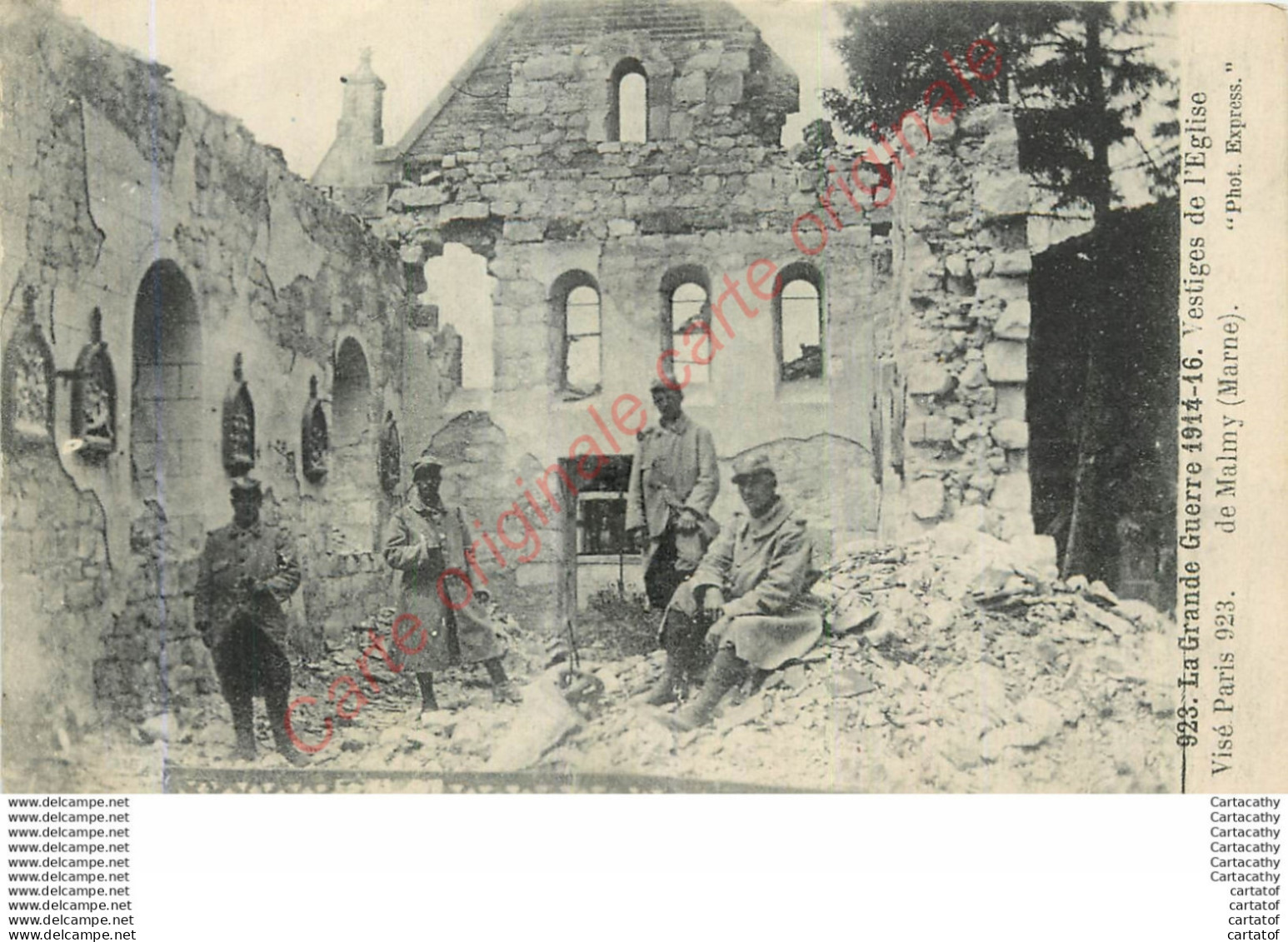 51.  MALMY .  Vestiges De L'Eglise .  GUERRE 1914 ... - Andere & Zonder Classificatie