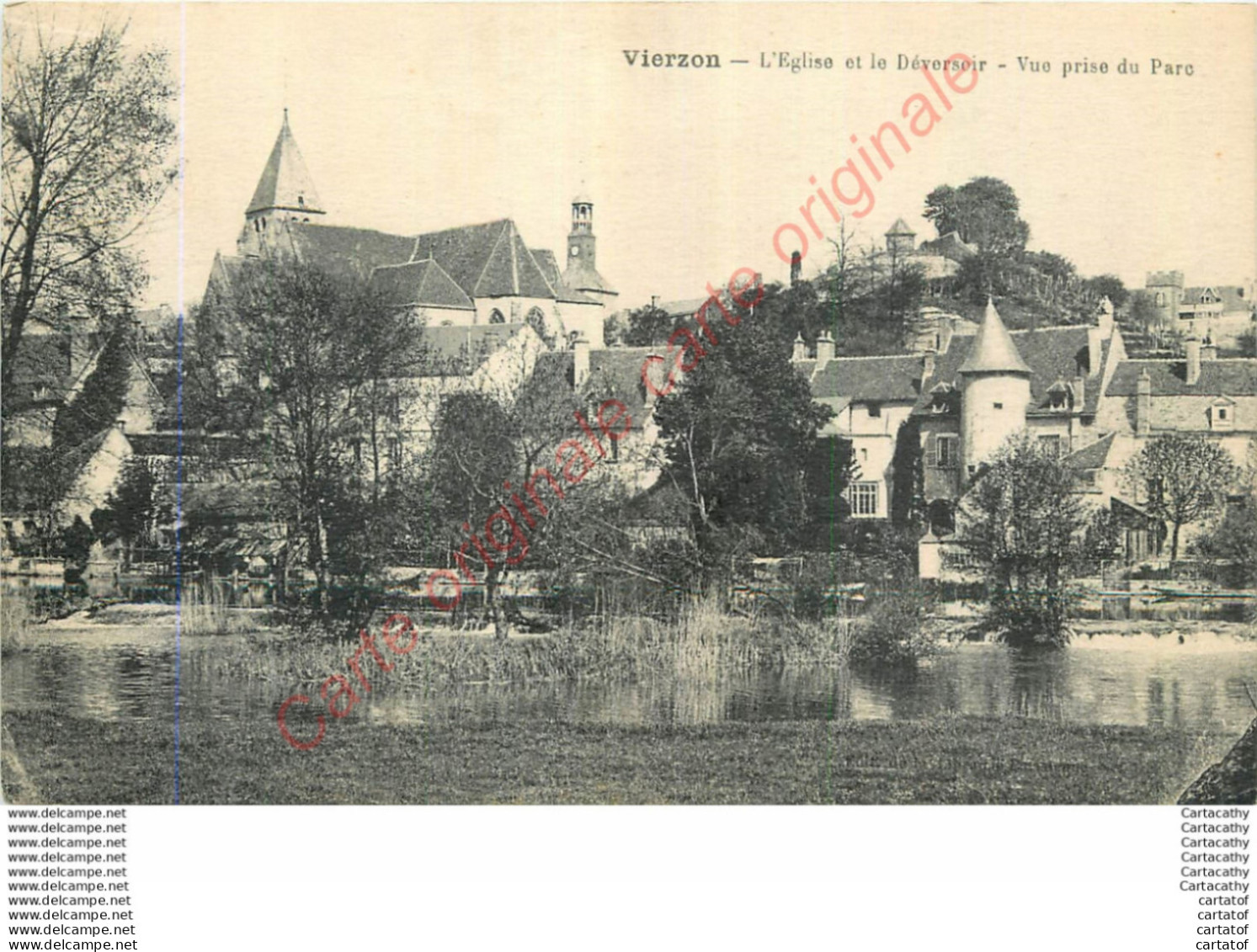 18.  VIERZON .  Eglise Et Déversoir .  Vue Prise Du Parc . - Vierzon