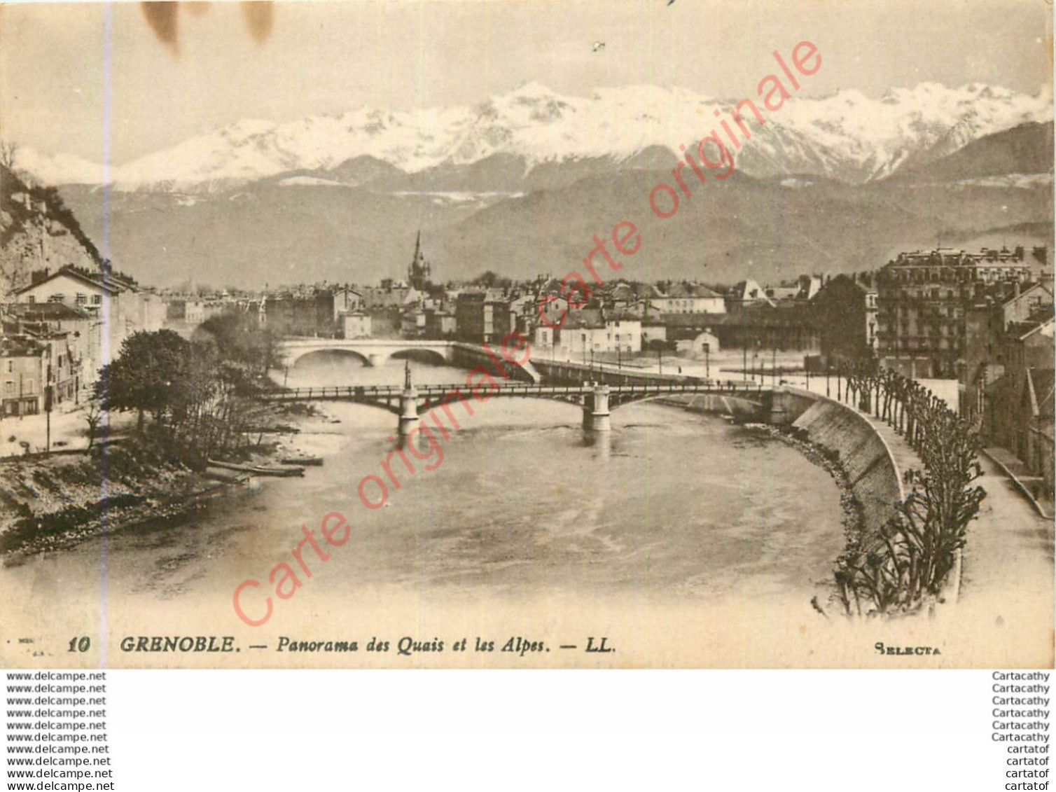 38.  GRENOBLE .  Panorama Des Quais Et Les ALpes . - Grenoble