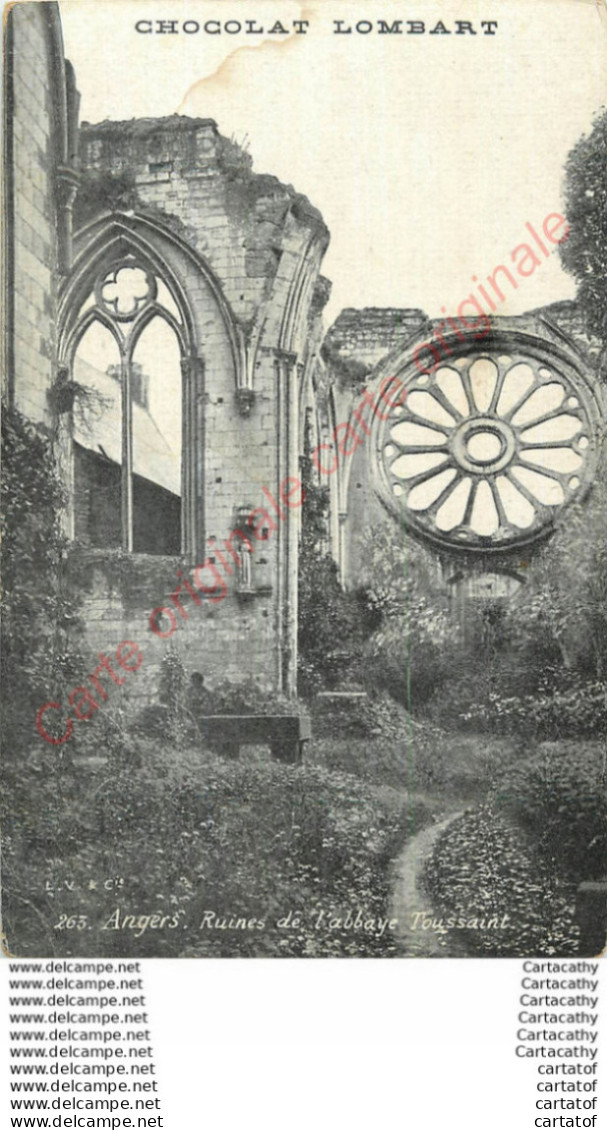 49.  ANGERS . Ruines De L'abbaye Toussaint .  CPA CHOCOLAT LOMBART . - Angers