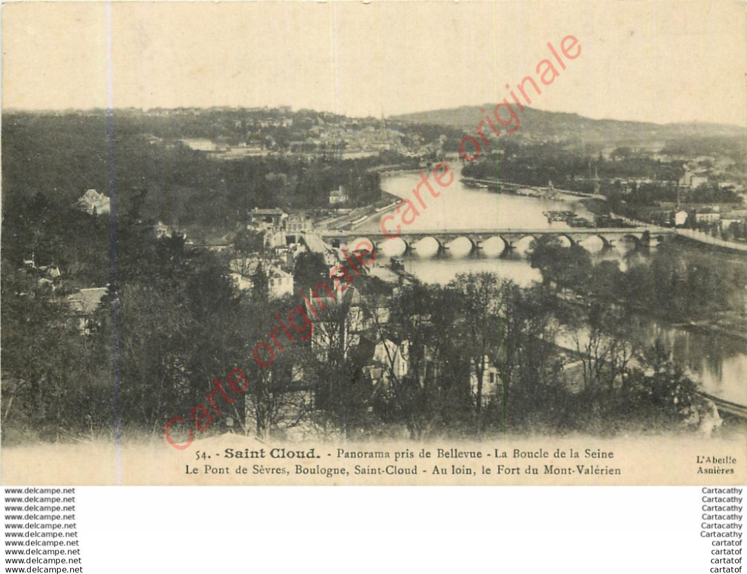 92.  SAINT CLOUD . Panorama Pris De Bellevue .  La Boucle De La Seine . - Saint Cloud