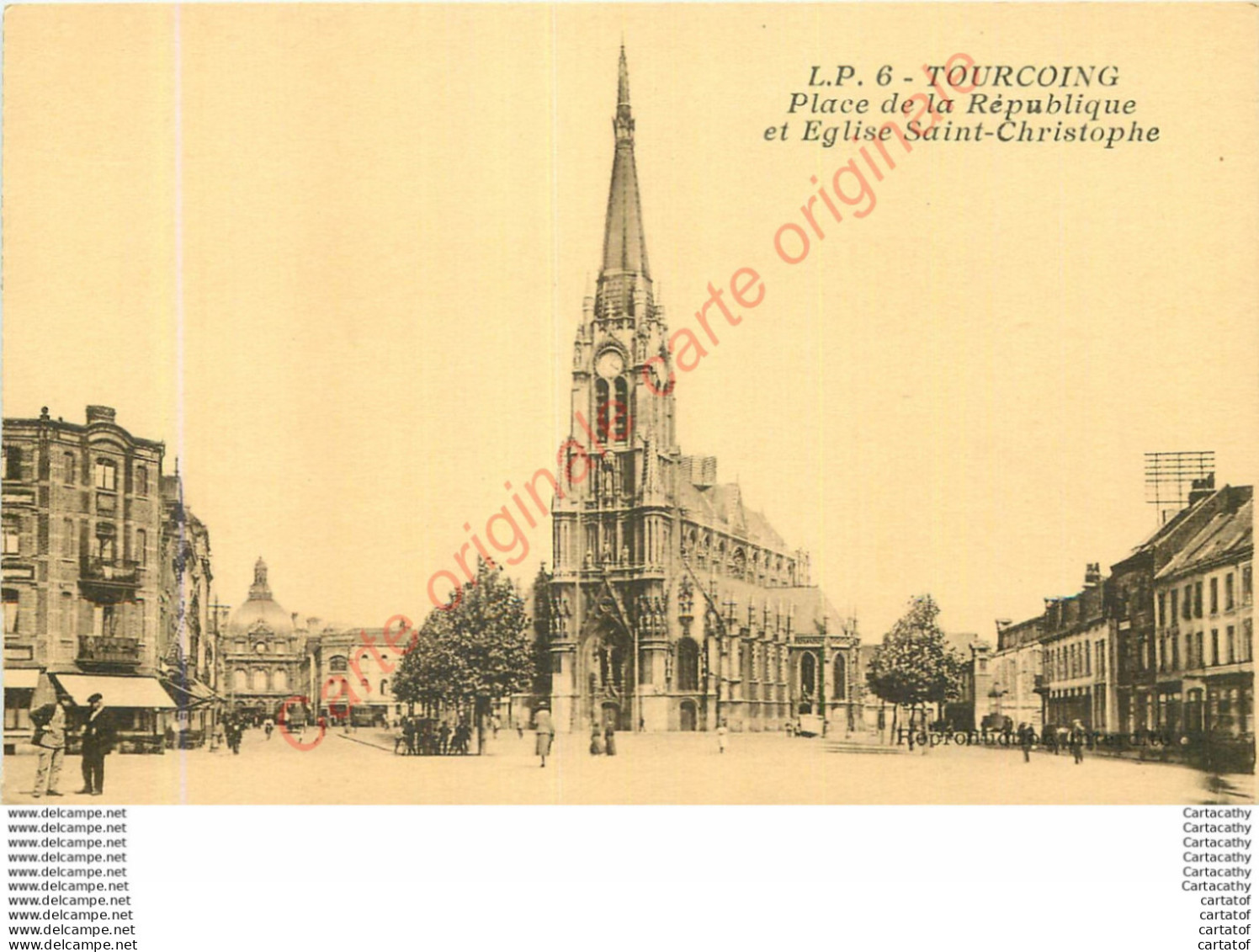 59.  TOURCOING . Place De La République Et Eglise St-Christophe . - Tourcoing