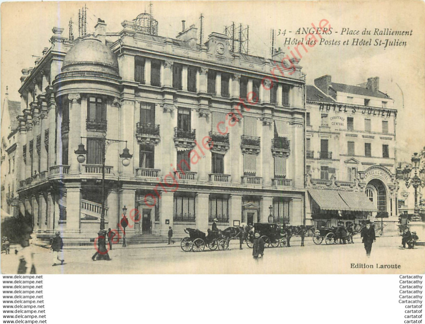 49.  ANGERS .  Place Du Ralliement .  Hôtel Des Postes Et Hôtel St-JUlien . - Angers