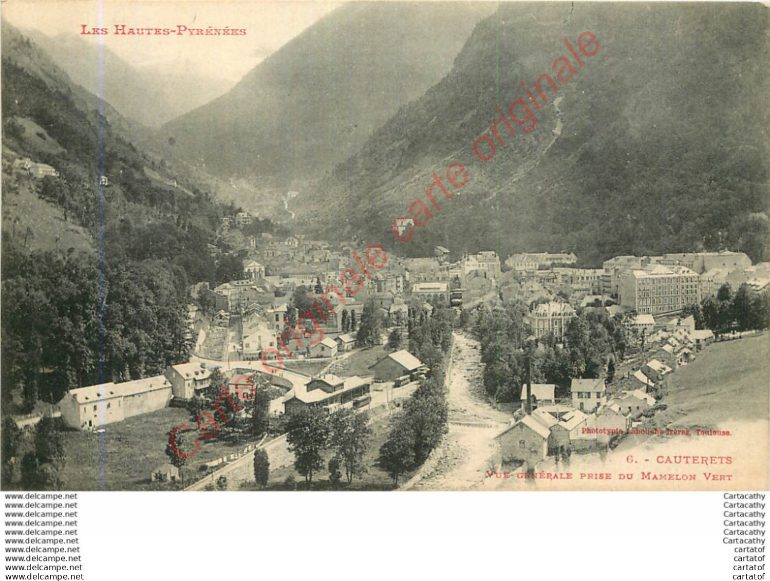 65.  CAUTERETS .  Vue Générale Prise Du Mamelon Vert .  CPA LABOUCHE FRERES TOULOUSE . - Cauterets