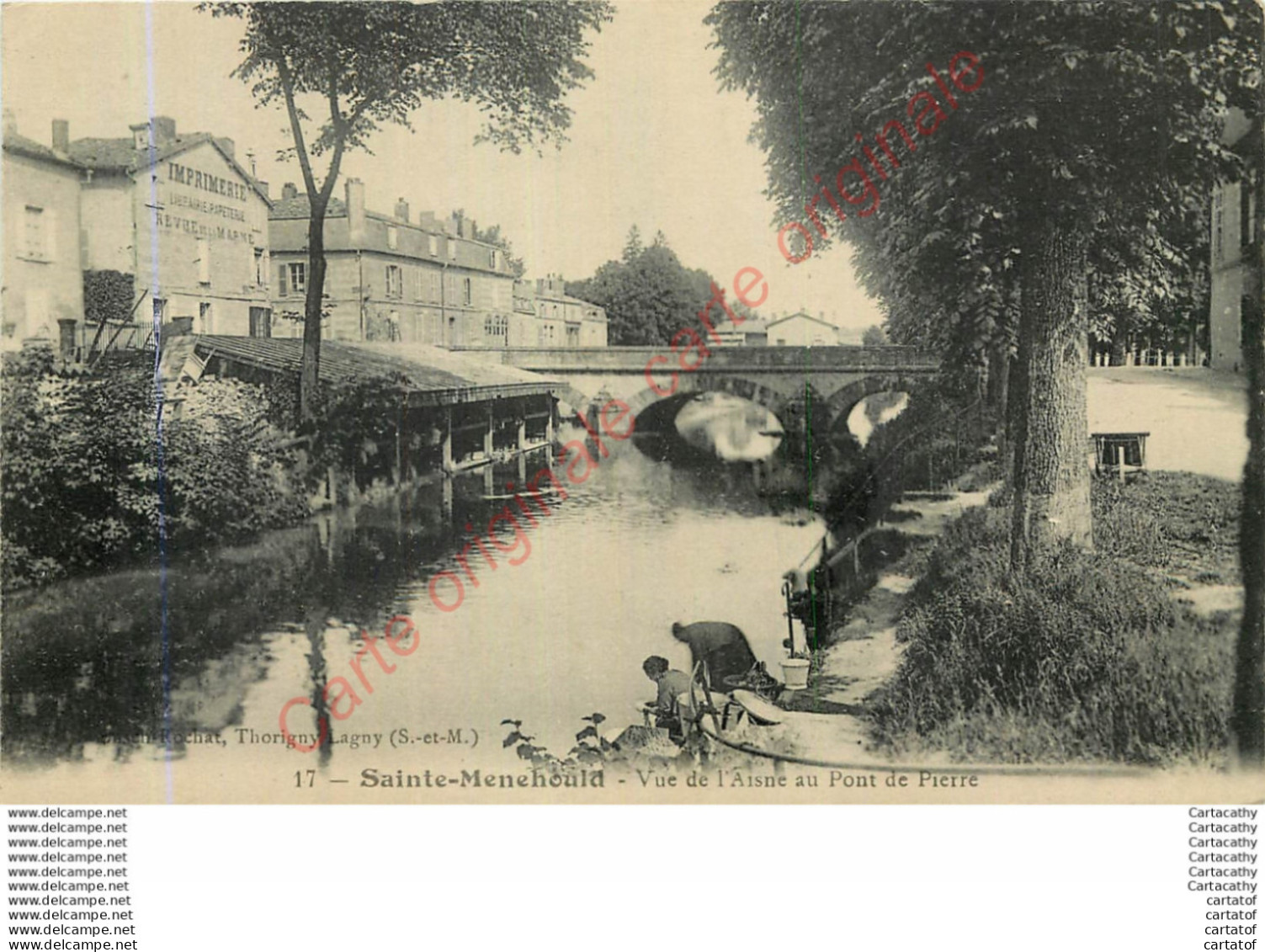 51.  SAINTE MENEHOULD .  Vue De L'Aisne Au Pont De Pierre . - Sainte-Menehould