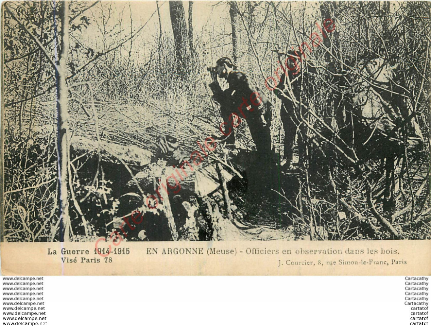 55.  EN ARGONNE .  Officiers En Observation Dans Les Bois .  GUERRE 1914 ... - Autres & Non Classés