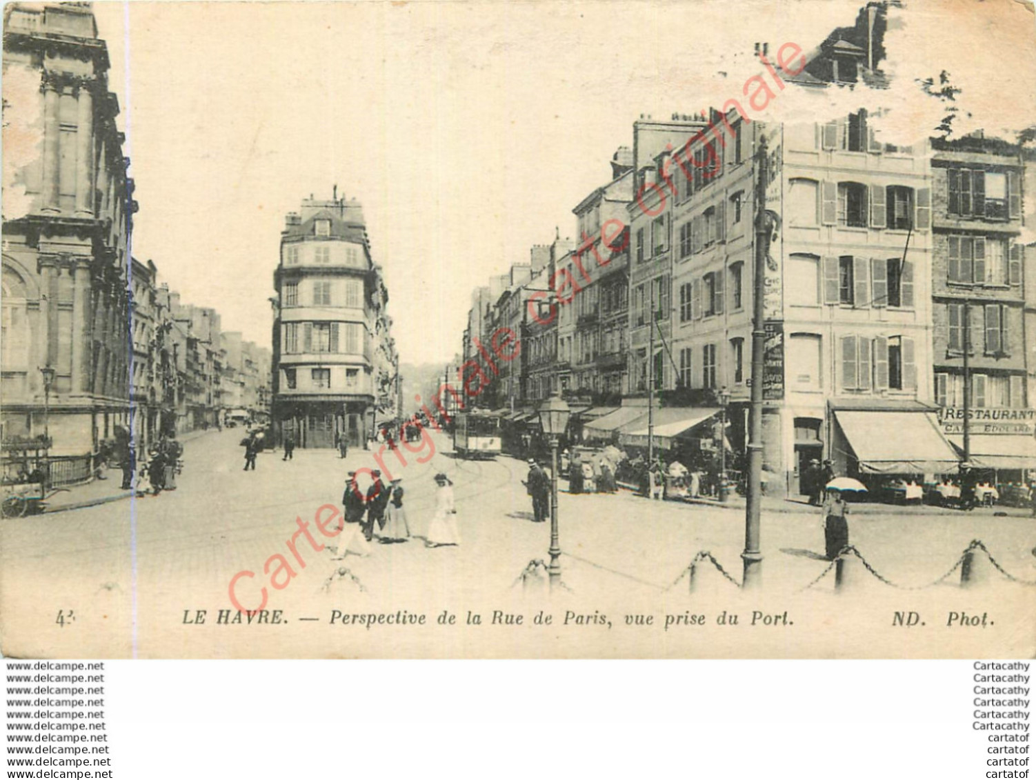 76.  LE HAVRE .  Perspective De La Rue De Paris . Vue Prise Du Port . - Unclassified