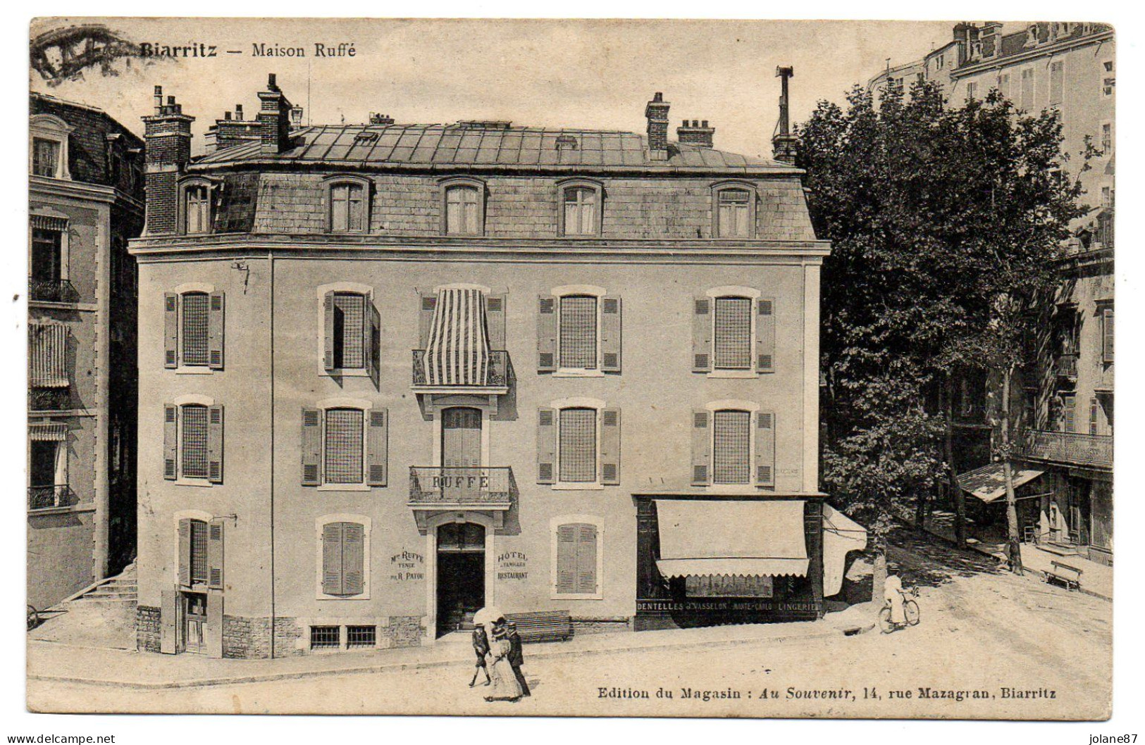 CPA  64   BIARRITZ   1912    MAISON RUFFE  HOTEL RESTAURANT - Biarritz