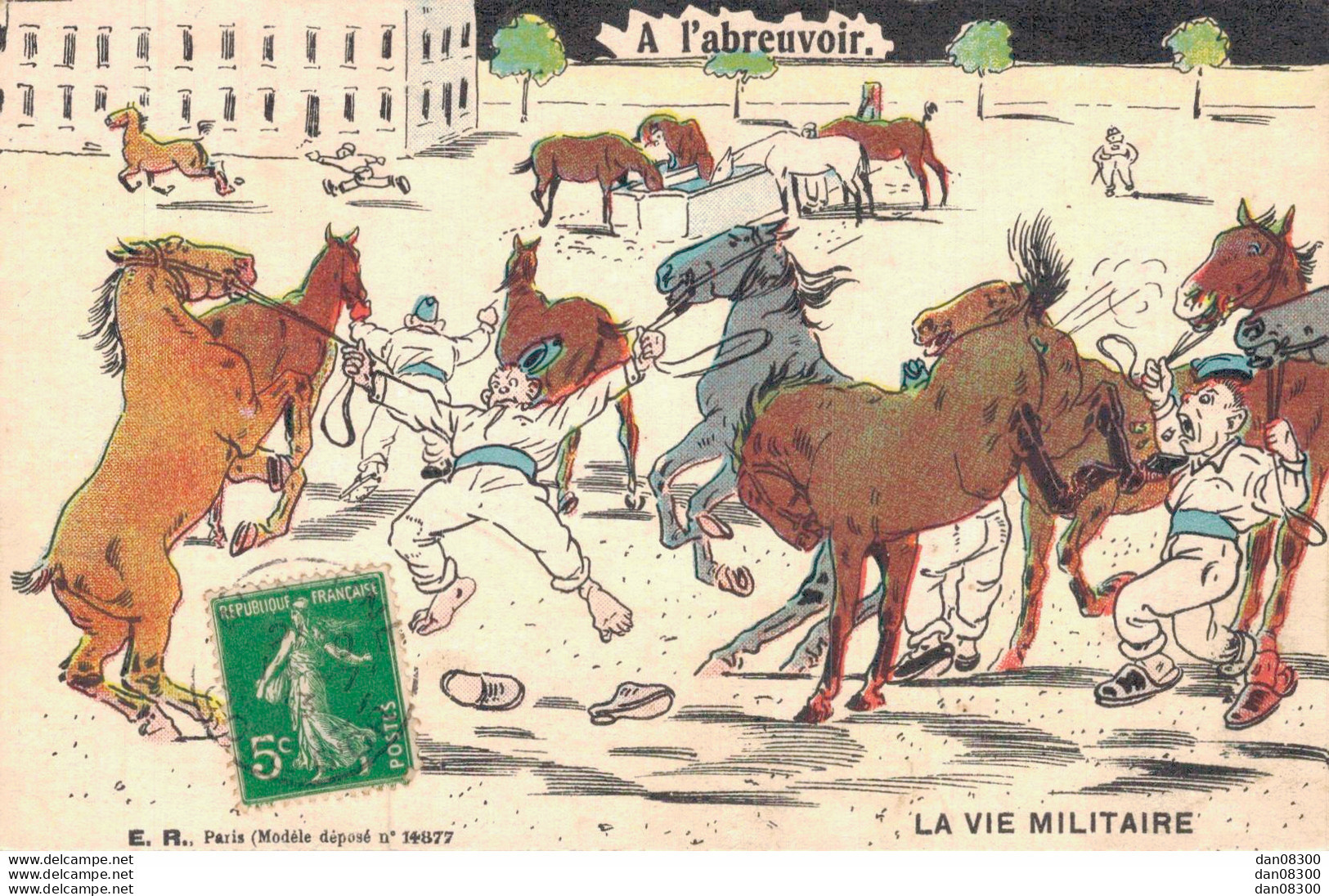 LA VIE MILITAIRE A L'ABREUVOIR - Humour