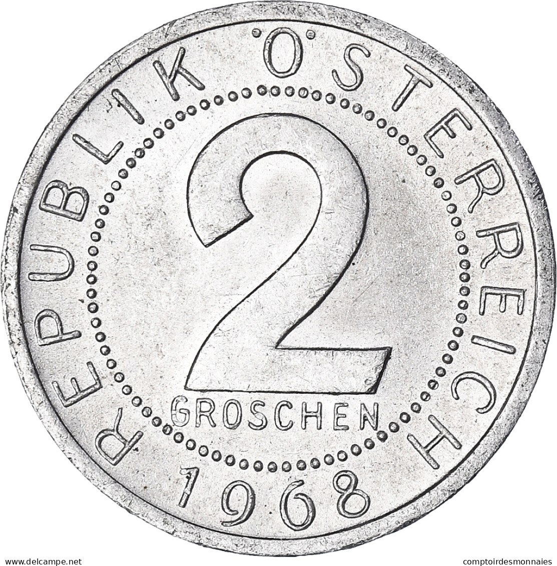 Monnaie, Autriche, 2 Groschen, 1968 - Autriche