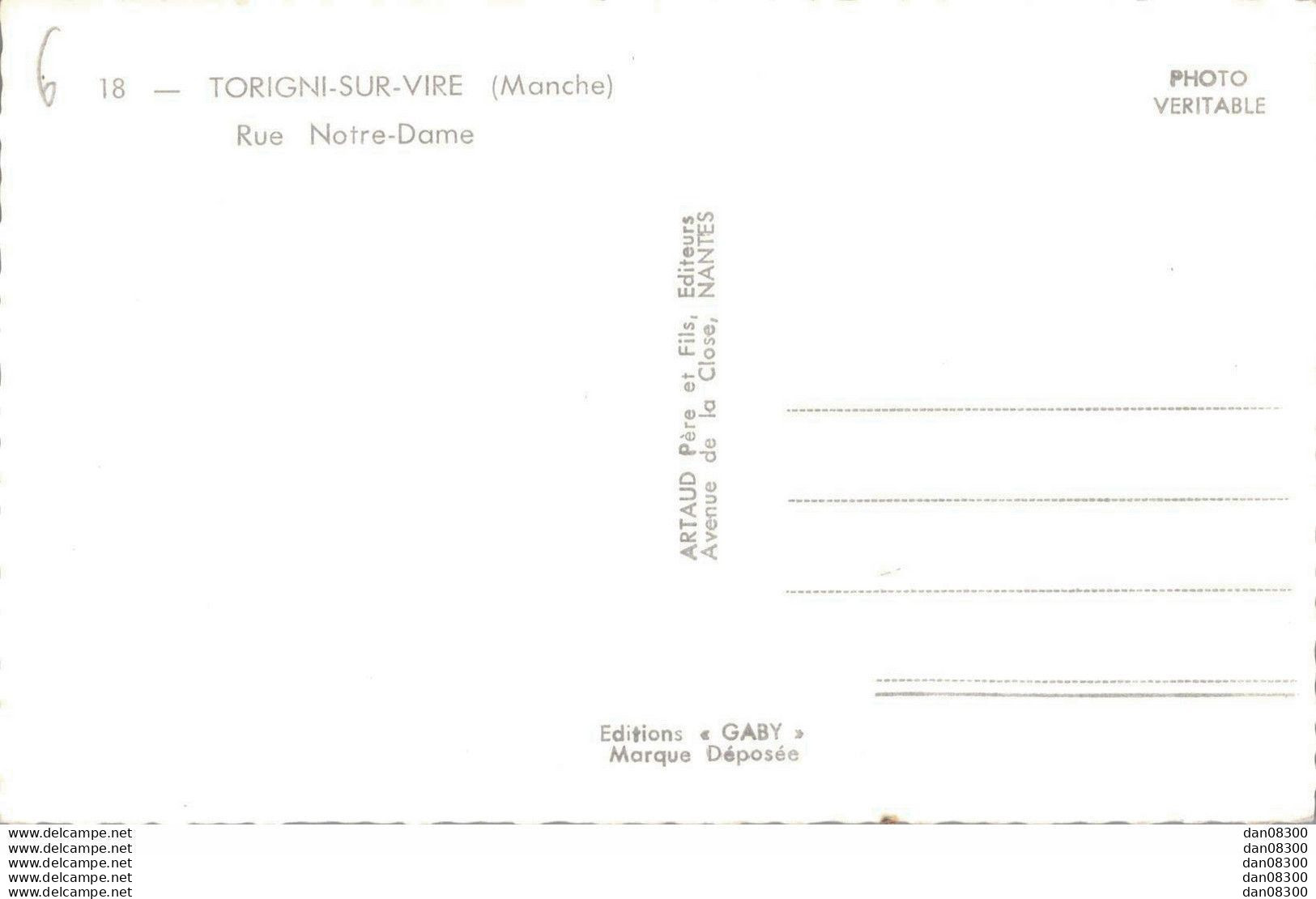 RARE  50 TORIGNI SUR VIRE RUE NOTRE DAME CPSM - Other & Unclassified