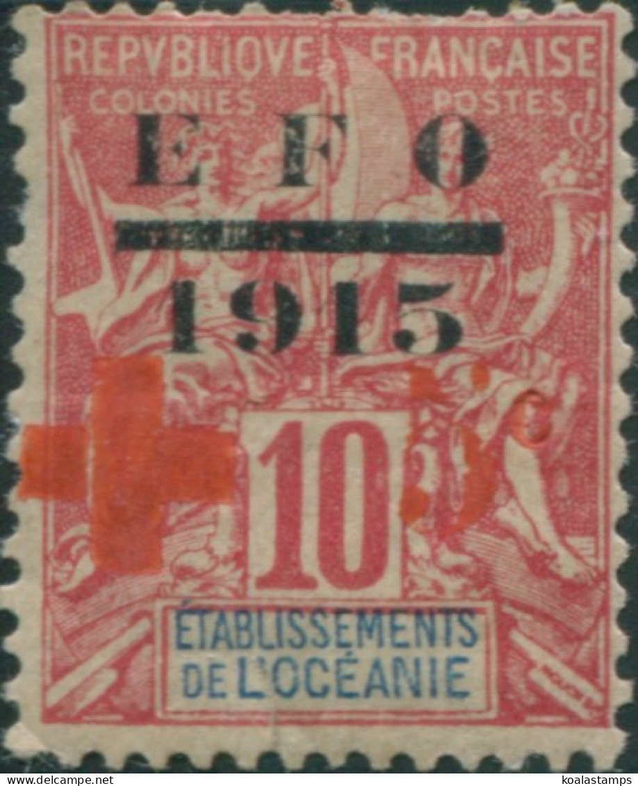 French Oceania 1915 SG38 10c+5c Red EFO-1915 Navigation And Commerce MH - Altri & Non Classificati