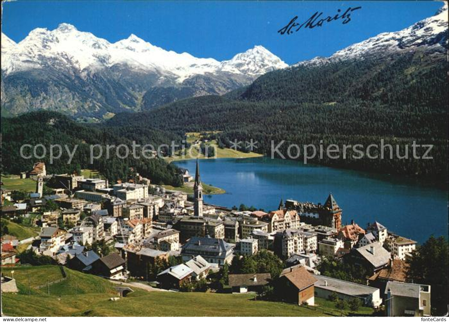 12433824 St Moritz GR Gesamtansicht Moritzersee Alpenpanorama St. Moritz - Other & Unclassified