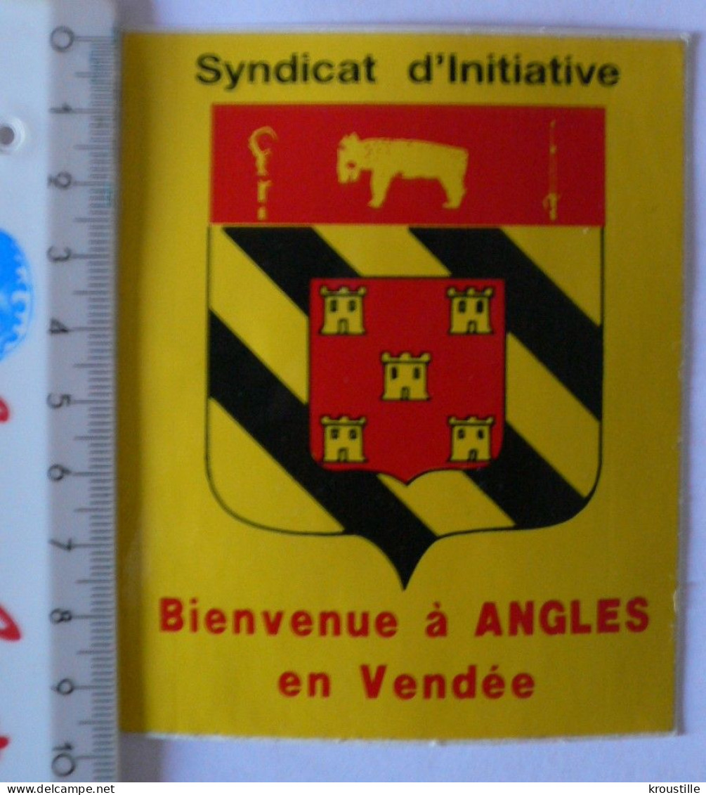 AUTOCOLLANT ANGLES EN VENDEE - BLASON - SYNDICAT D'INITIATIVE - Stickers