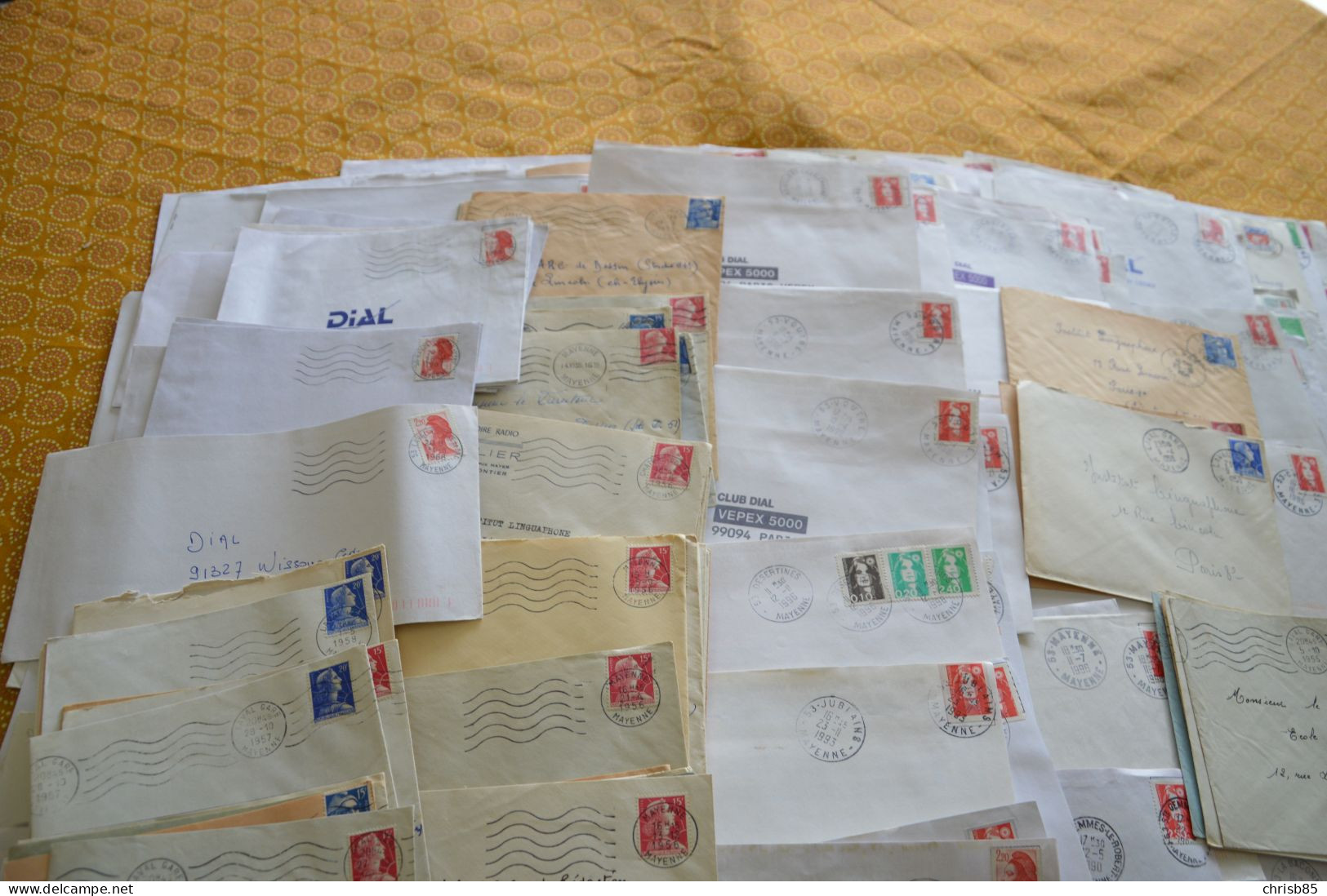 Lot Années 1950 1990 Oblitérations Département De La MAYENNE 53 Environ 800 Enveloppes Entières - Handstempel