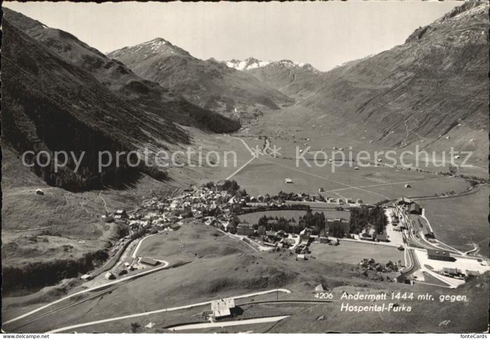 12430384 Andermatt Gegen Hospendal-Furka Fliegeraufnahme Andermatt - Andere & Zonder Classificatie