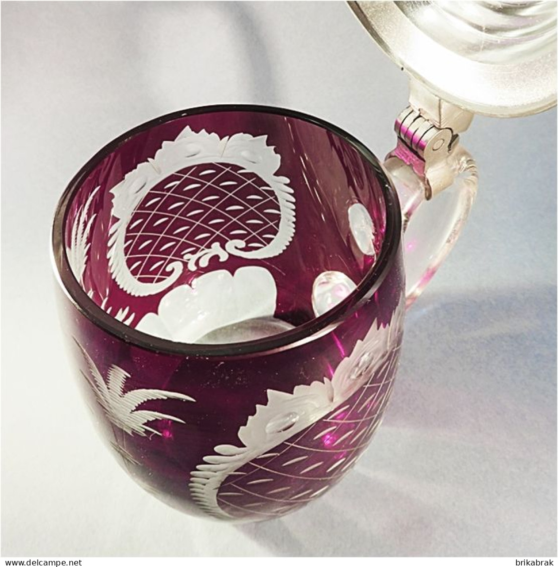 ° CHOPPE A BIERE EN VERRE TAILLE MONOGRAMMEE RG.- Bistrot - Verres