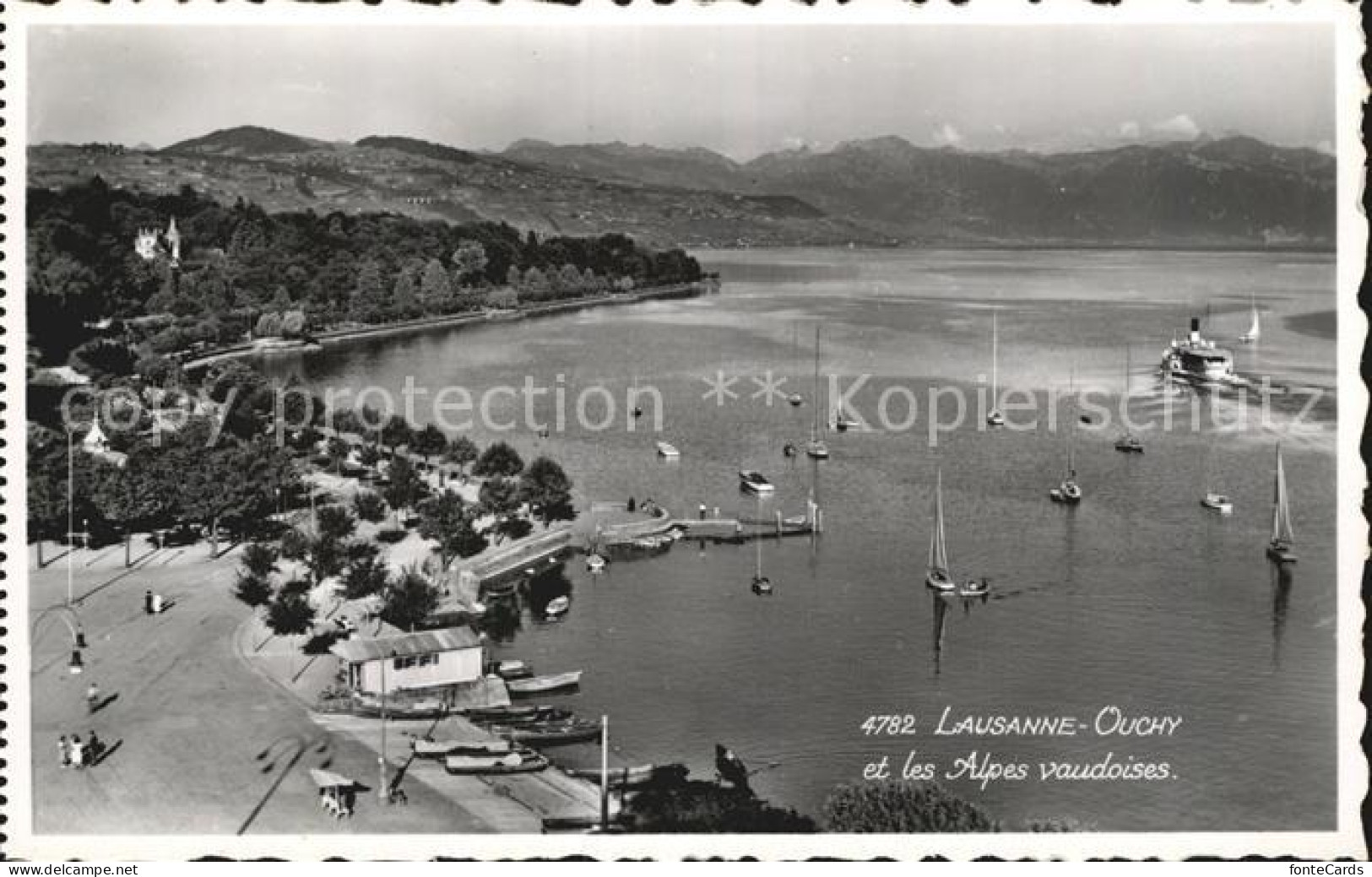 12428068 Ouchy Port Lac Leman Et Les Alpes Vaudoises Genfersee Alpen Ouchy - Autres & Non Classés