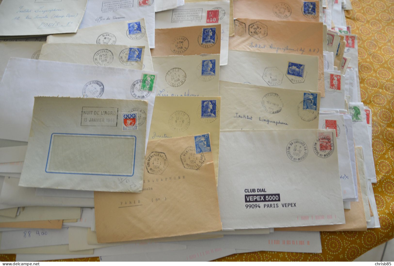 Lot années 1950 1990 oblitérations Département de la MEURTHE ET MOSELLE 54 environ 1300 Enveloppes entières