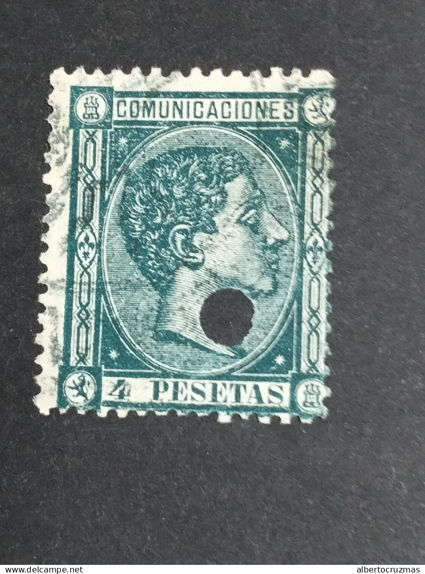 España SELLOS Alfonso XII 4 Pesetas Edifil 170 Telegrafos 170T SELLOS Año 1875 Sellos Usados - Used Stamps