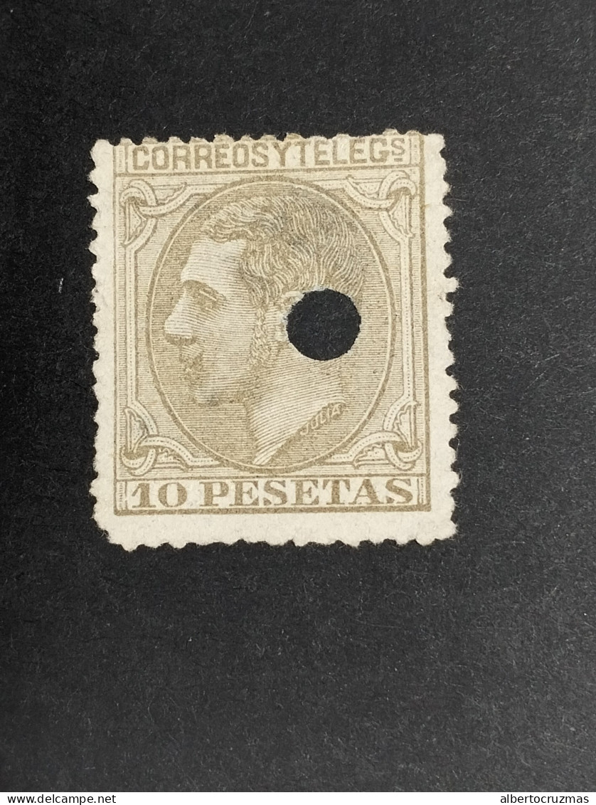 España SELLOS Alfonso XII 10 Pesetas Edifil 209 Telegrafos 209T SELLOS Año 1879 Sellos Usados - Used Stamps
