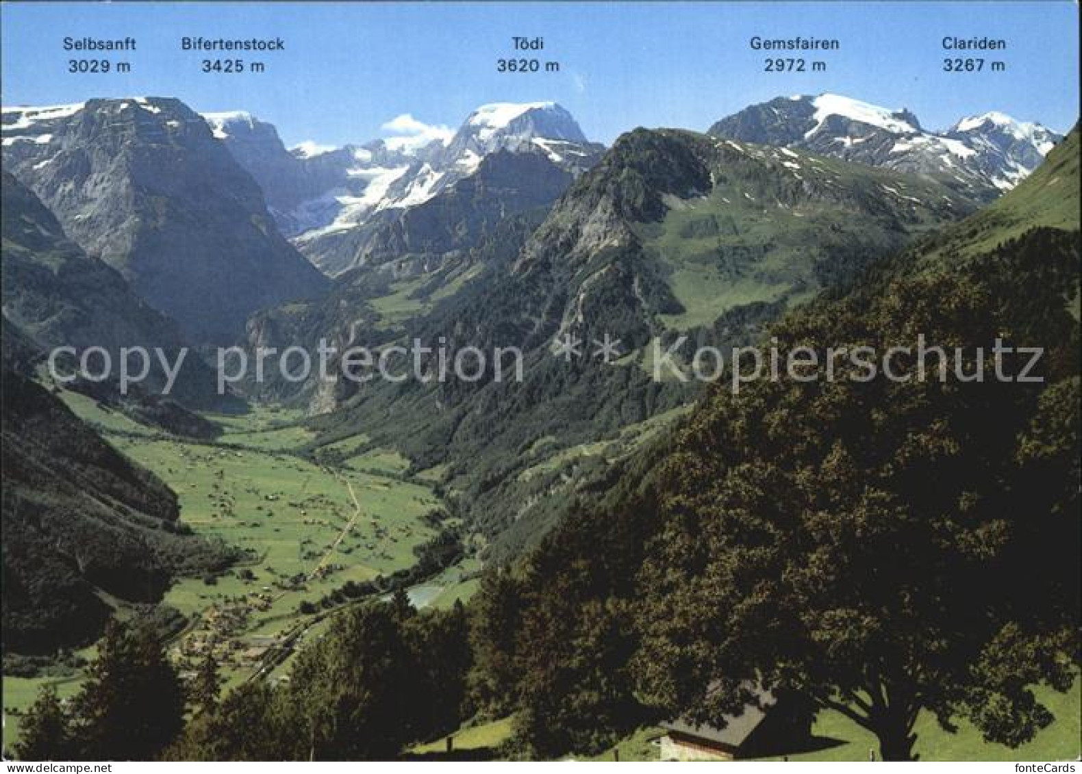 12422053 Braunwald GL Panorama Blick Auf Linthal Mit Toedikette Braunwald - Sonstige & Ohne Zuordnung