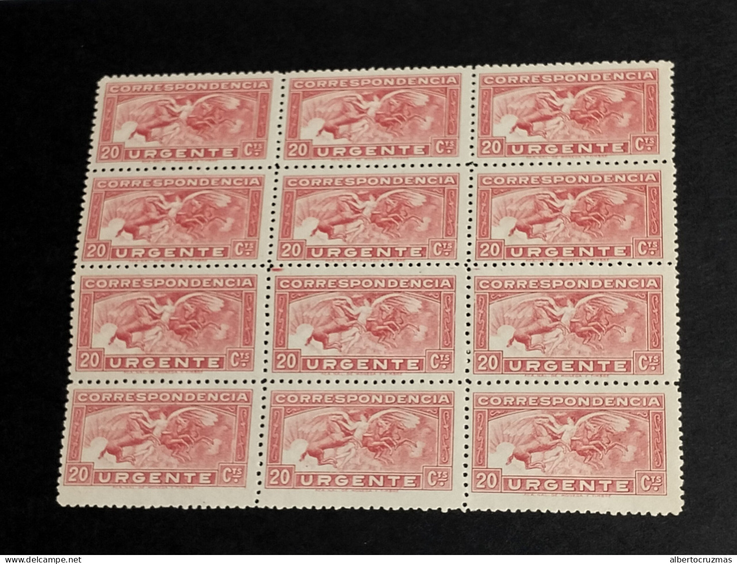 España Lote 12 SELLOS Angel Y Caballos Urgente Edifil 679 SELLOS Año 1933 Sellos Nuevos ***MNH - Unused Stamps